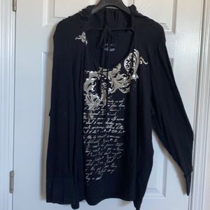 22/24 Lane Bryant Lightweight Hoodie with Lace Cami